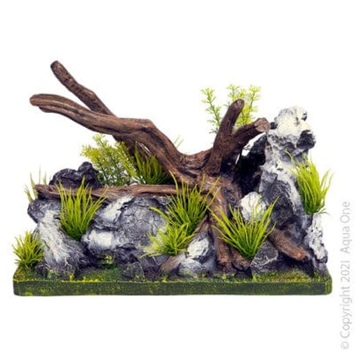 Aqua One Ecoscape Driftwood on Rock Garden Medium 27.5 x 15 x 18.6cm - Aquatic Supplies Australia