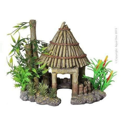 Aqua One Ornament Bamboo Gazebo Medium 21.5 x 17.5 x 18cm - Aquatic Supplies Australia