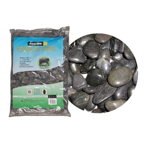 Aqua One Polished Black Stones 5kg - Aquatic Supplies Australia