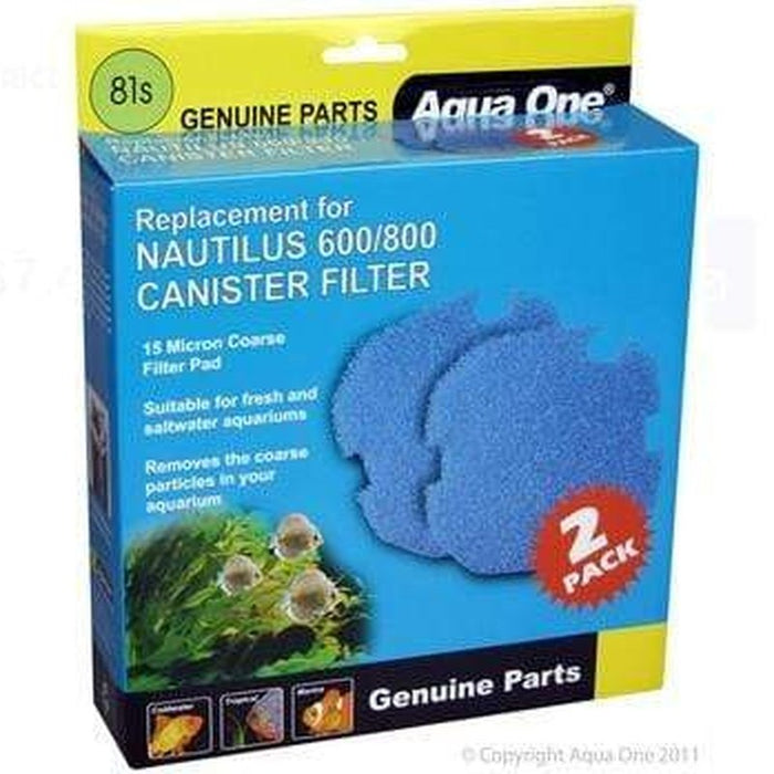 Aqua One Sponge 15ppi 2pk 81s - Nautilus 600/800, Brilliance 80 - 25081s Aquatic Supplies Australia