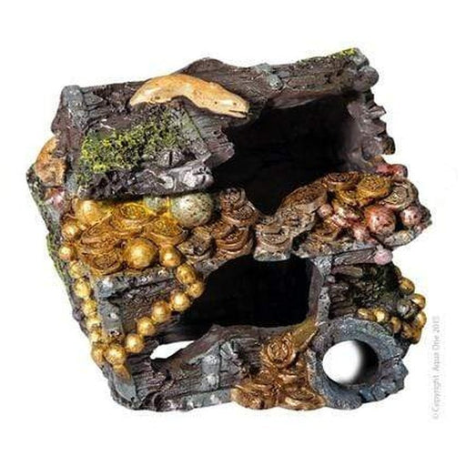 Aqua One Treasure Chest with Coins - 14.5 x 12 x 12 - Aquatic Supplies Australia