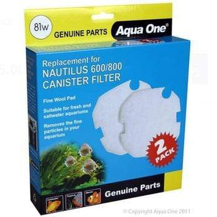 Aqua One Wool 2pk 81w - Nautilus 600/800, Brilliance 80 - 25081w Aquatic Supplies Australia