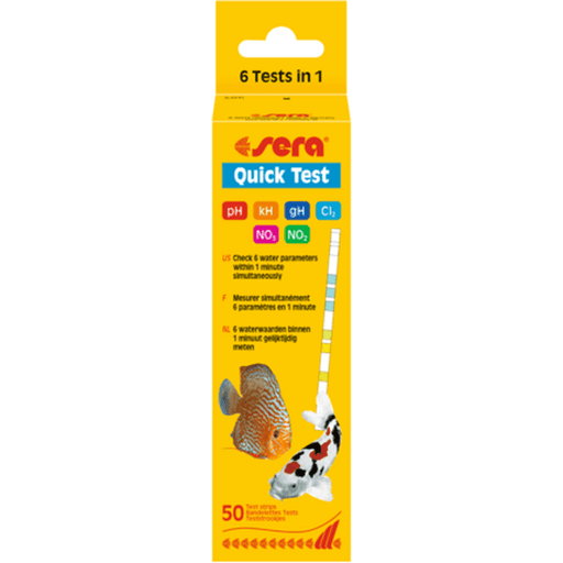 Sera Quick Test 6 in 1 Strips 50 Pack - Aquatic Supplies Australia