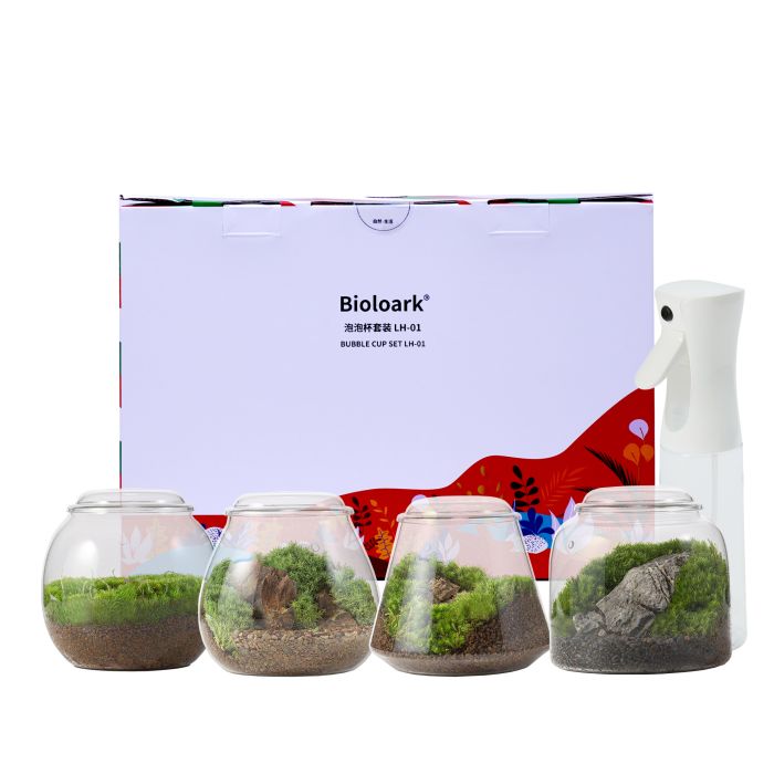 Bioloark Bubble Cup Set of Four with Spray Bottle