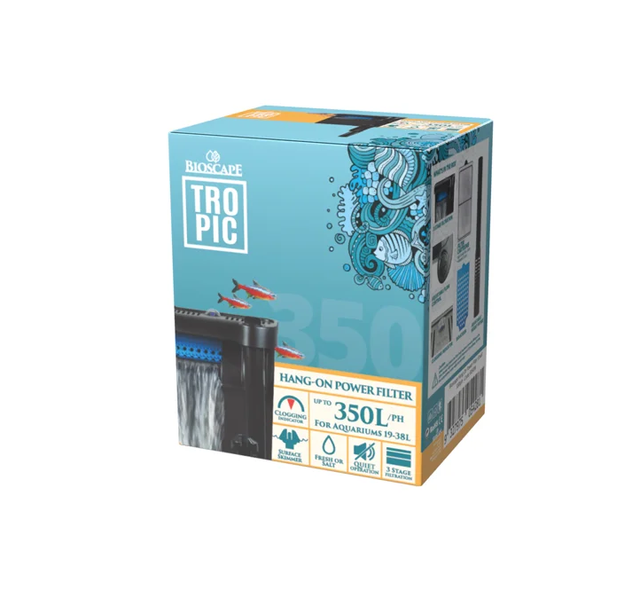 Bioscape Hang On Power Filter Small 350 (350L/hr, 38L)