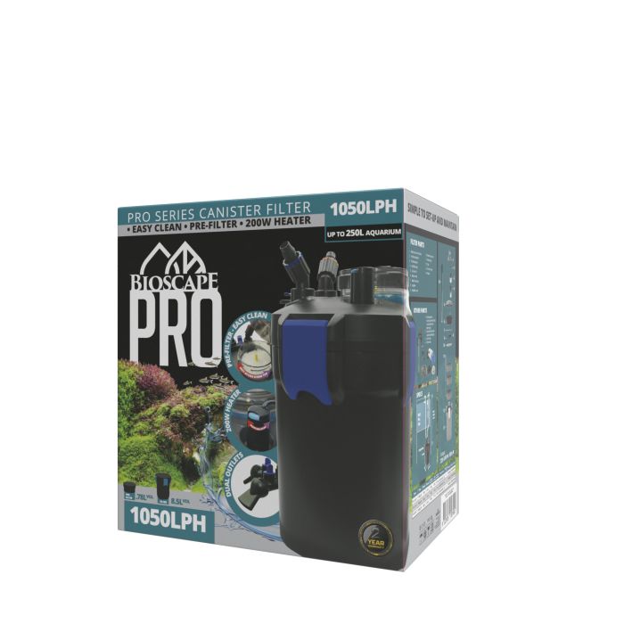 Bioscape PRO Easy Clean Canister Filter with Heater 1050L/hr (250L)