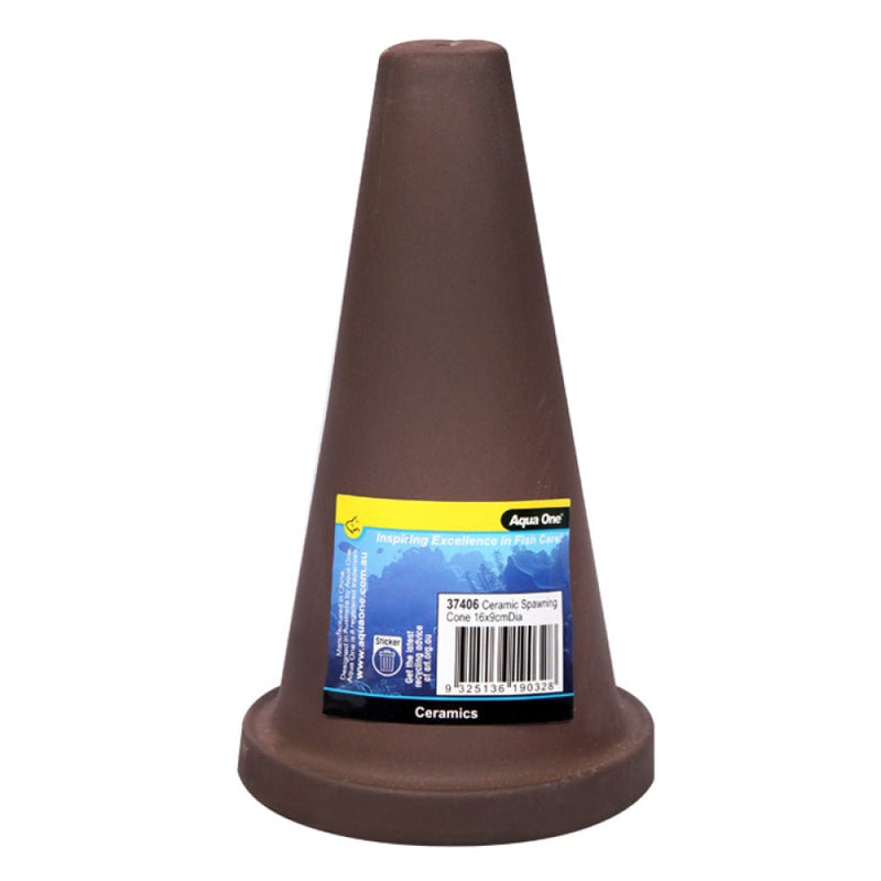 Aqua One Ceramic Breeding Hide Cone 15 x 9cm - Aquatic Supplies Australia