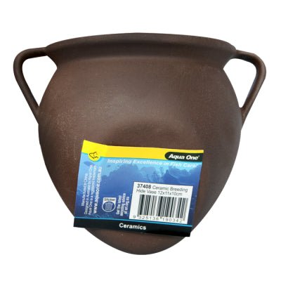 Aqua One Ceramic Breeding Hide Vase 12 x 11 x 10cm - Aquatic Supplies Australia