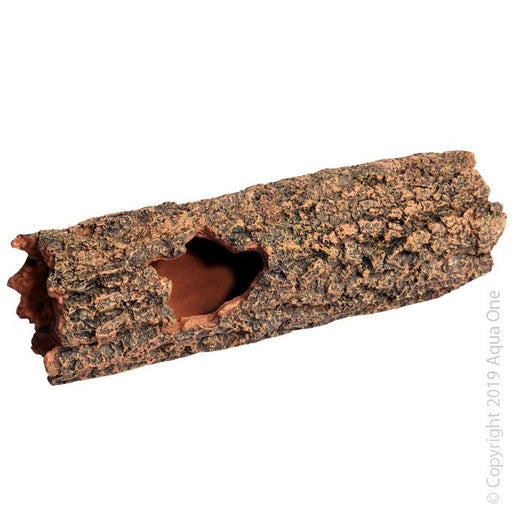 Aqua One Ornament Round Hollow Log Long 28 x 8.5 x 9.5cm - Aquatic Supplies Australia