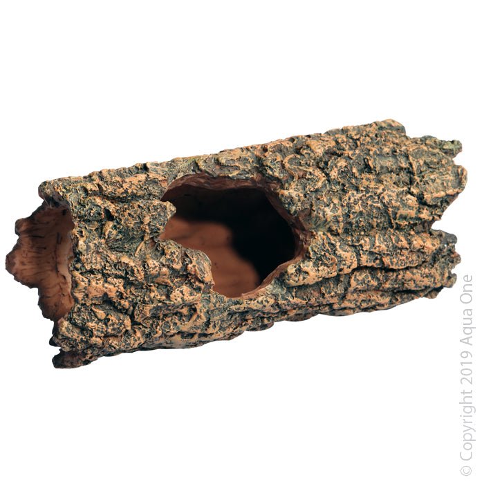 Aqua One Ornament Round Hollow Log Small 20.5 x 8.5 x 9.5cm - Aquatic Supplies Australia