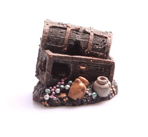 Aqua One Sunken Treasure Chest Small 7.5 x 7 x 6.5cm - Aquatic Supplies Australia