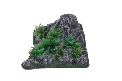 Aquatopia Rock with Green Plant 23 x 22 x 12cm - Aquatic Supplies Australia