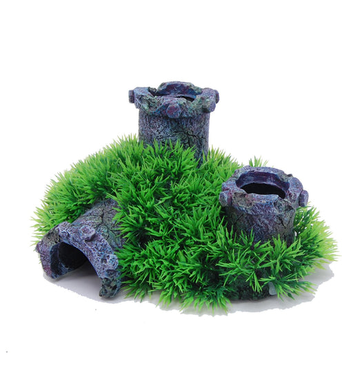 Aquatopia Three Pipes with Moss - Aquatic Supplies Australia