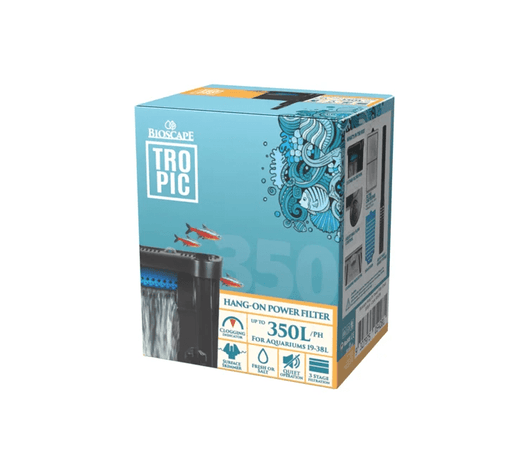 Bioscape Hang On Power Filter Small 350 (350L/hr, 38L) - Aquatic Supplies Australia