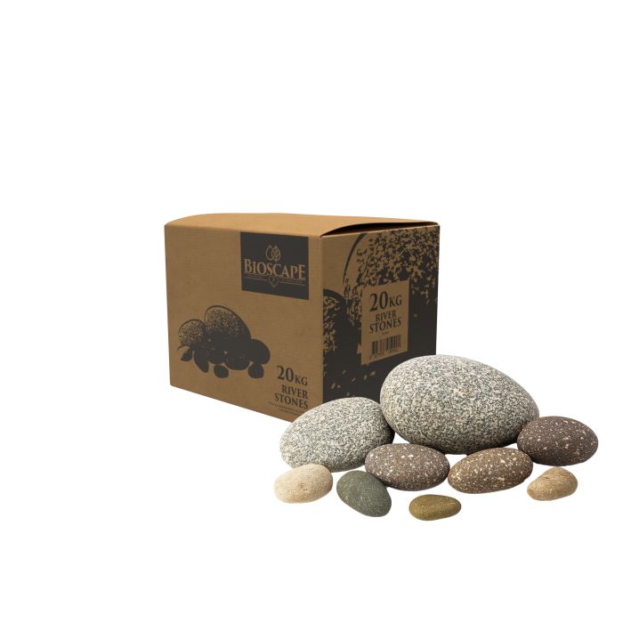 Bioscape River Stones Mixed Sizes 20kg Box - Aquatic Supplies Australia