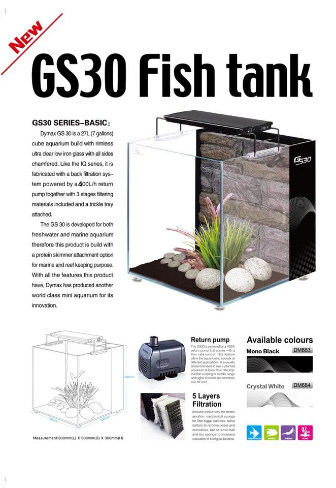 Dymax GS30 Mini Aquarium Set 27L - Aquatic Supplies Australia