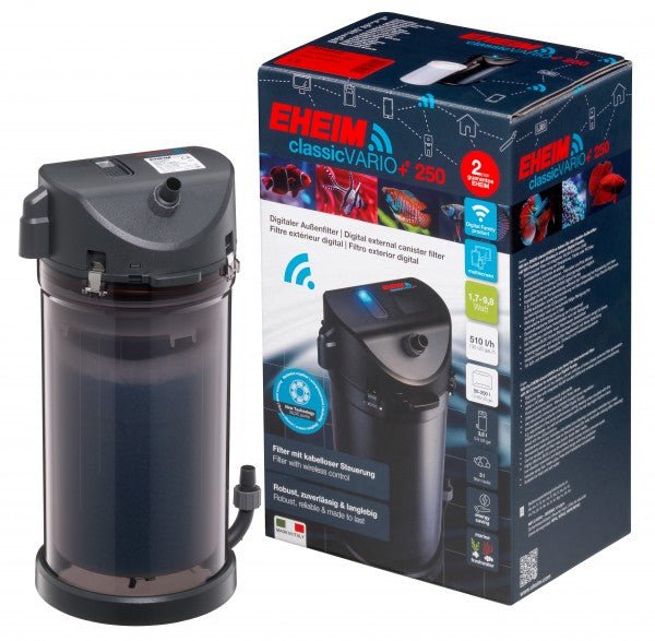 Eheim Classic VARIO+e 250 WiFi Canister Filter (50 - 250L, 510L/h) - Aquatic Supplies Australia