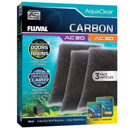 Fluval AquaClear 20 & 30 Activated Carbon 3 x 50g Pack - Aquatic Supplies Australia