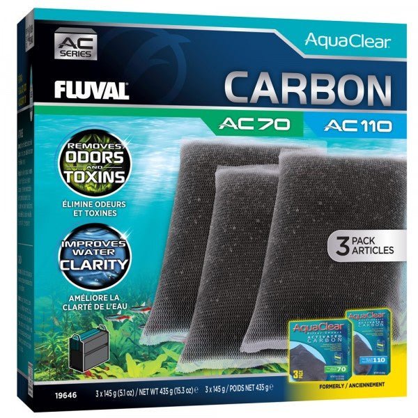 Fluval AquaClear 70 & 110 Activated Carbon 3 x 145g Pack - Aquatic Supplies Australia