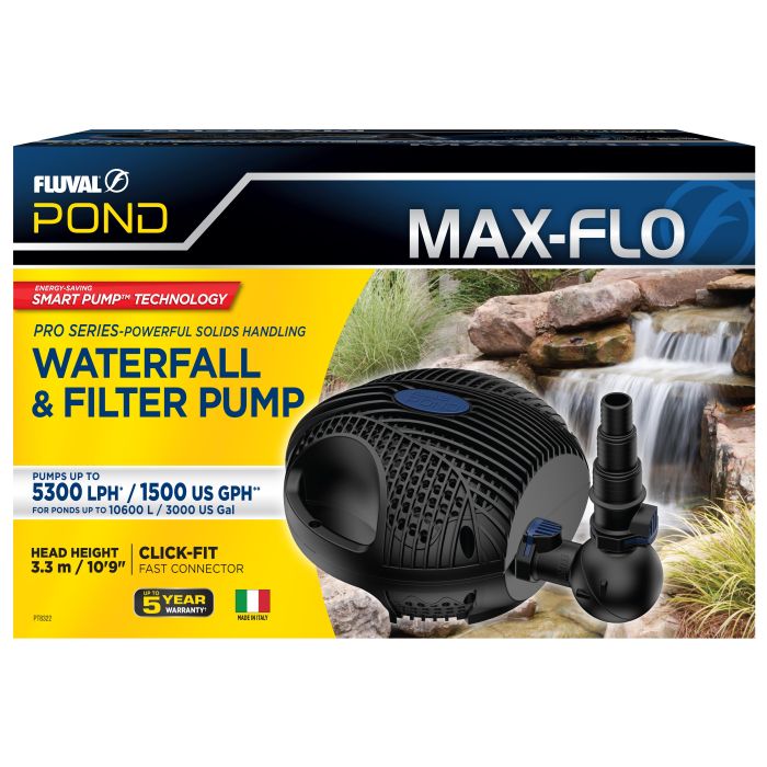 Fluval Max-Flo Waterfall & Filter Pump 5300L/h (ponds up to 10600L) - Aquatic Supplies Australia