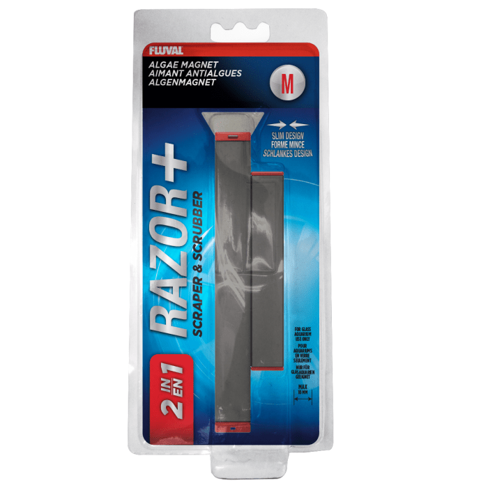 Fluval Razor+ 2 in 1 Algae Magnet Scraper & Scrubber - Aquatic Supplies Australia