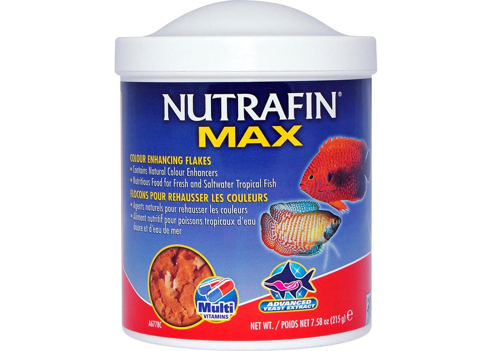 Nutrafin Max Colour Enhancing Fish Flakes 215g - Aquatic Supplies Australia