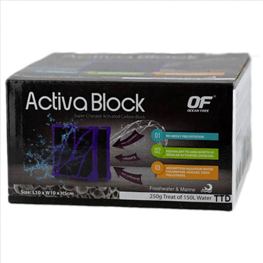 Ocean Free Activa Super-Charged Activated Carbon Block 250g - Aquatic Supplies Australia