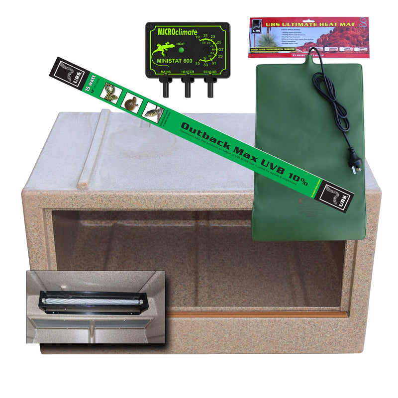 URS Deluxe Reptile Vivarium with Heat & Light - Medium - Aquatic Supplies Australia