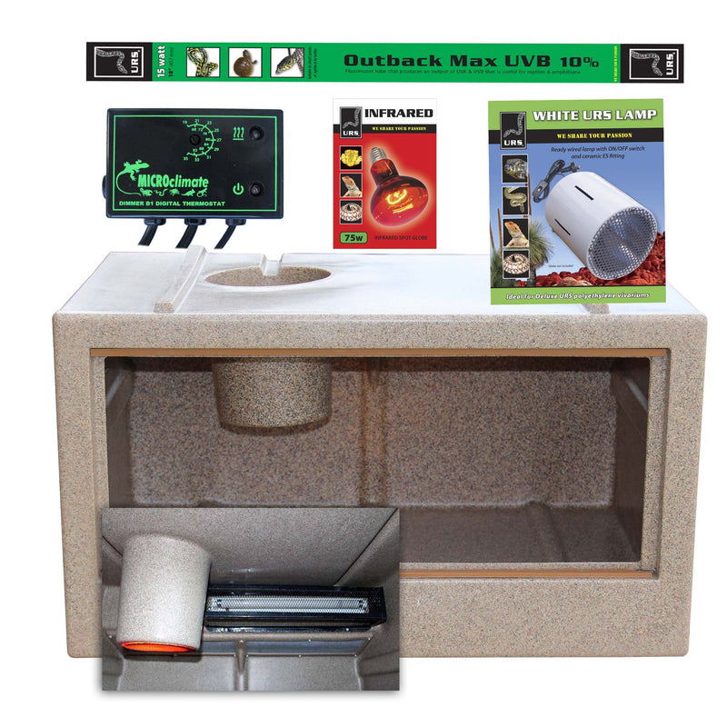 URS Deluxe Reptile Vivarium with Heat & Light - Medium - Aquatic Supplies Australia