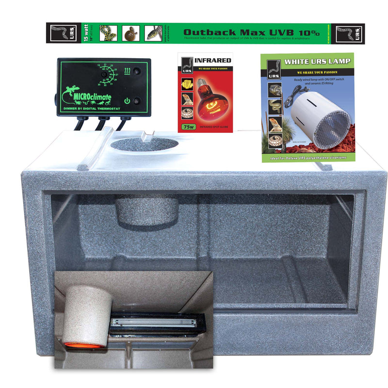 URS Deluxe Reptile Vivarium with Heat & Light - Medium - Aquatic Supplies Australia