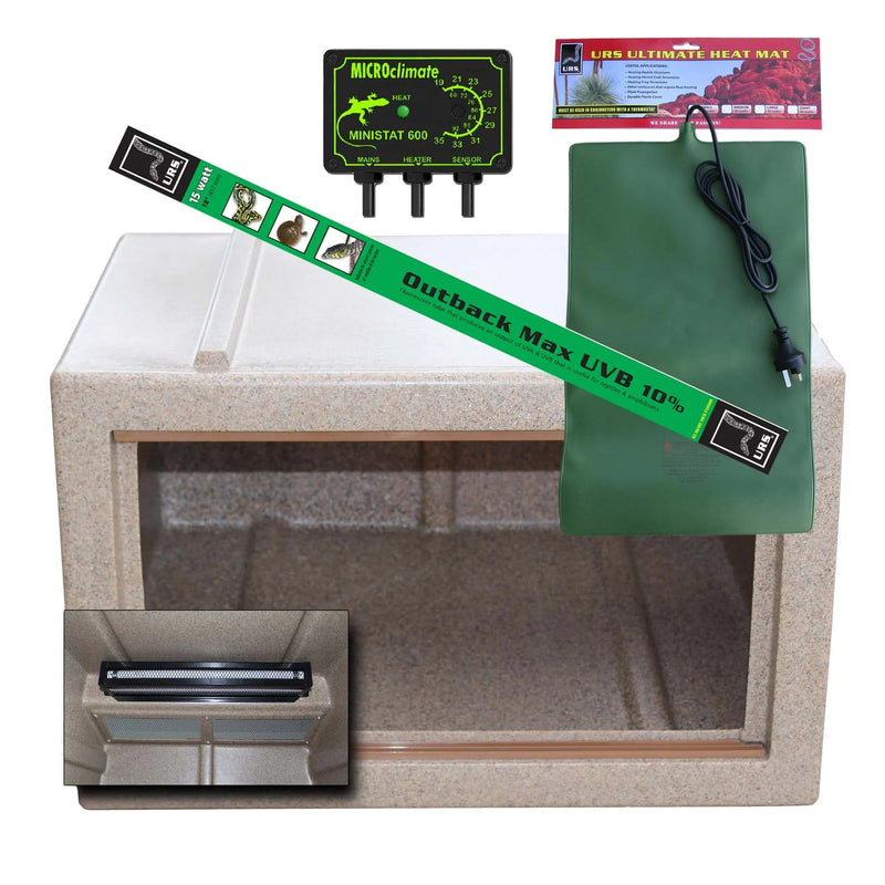 URS Deluxe Reptile Vivarium with Heat & Light - Small - Aquatic Supplies Australia