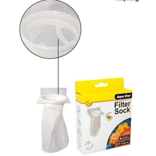Aqua One 200 Micron Filter Sock Round with Holder 12 x 11.5 x 26.5cm Aquatic Supplies Australia