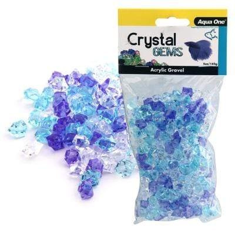 Aqua One Acrylic Crystal Gems Frosty Blue 145g - Aquatic Supplies Australia