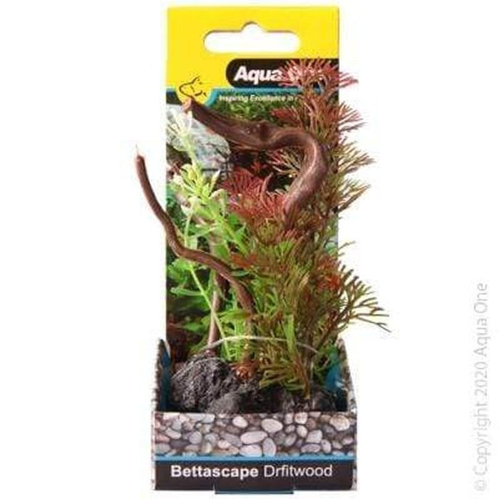 Aqua One Bettascape Mayaca Fern On Driftwood Green 15cm - Aquatic Supplies Australia