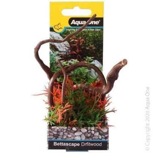 Aqua One Bettascape Tipped Fern Driftwood Red 15cm - Aquatic Supplies Australia