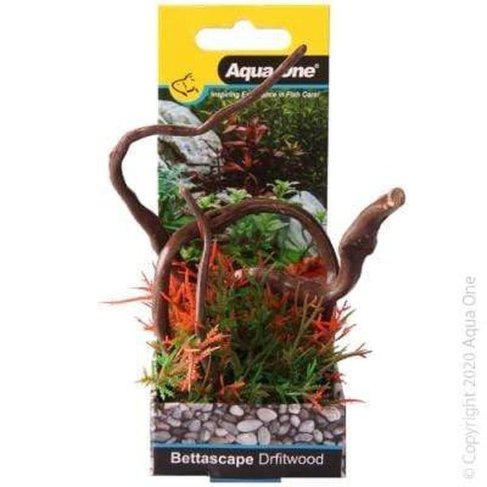Aqua One Bettascape Tipped Fern Driftwood Red 15cm - Aquatic Supplies Australia