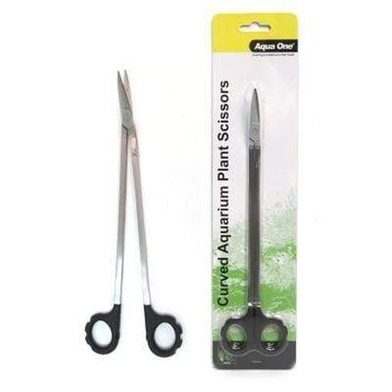 Aqua One Easy Reach Aquarium Plant Scissors Curved 25cm - Aquatic Supplies Australia