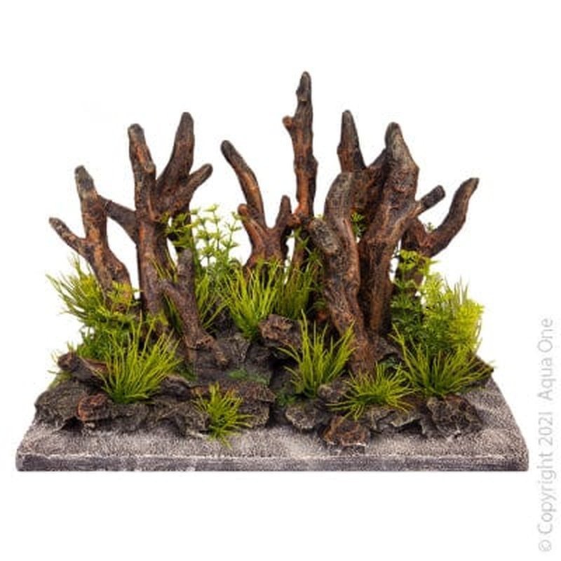 Aqua One Ecoscape Driftwood on Rock Garden Large 32.5 x 18 x 23.5cm - Aquatic Supplies Australia