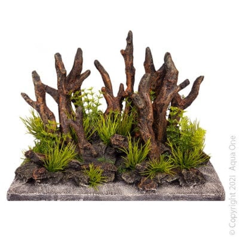 Aqua One Excoscape Driftwood on Rock Garden Large 32.5 x 18 x 23.5cm - Aquatic Supplies Australia