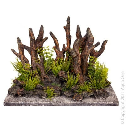 Aqua One Excoscape Driftwood on Rock Garden Large 32.5 x 18 x 23.5cm - Aquatic Supplies Australia