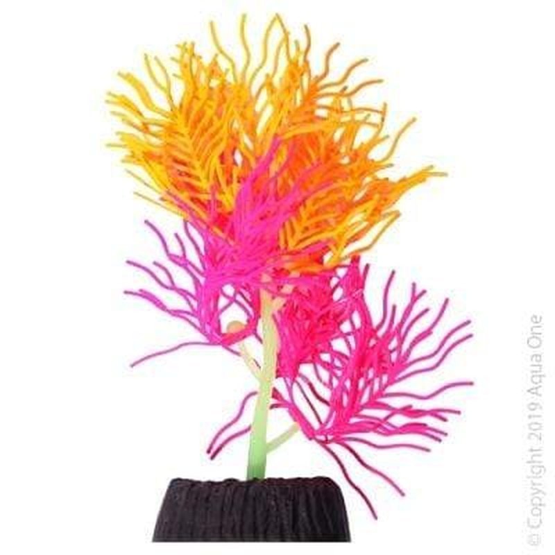 Aqua One Flexiscape Small Hornwort Pink and Orange Plants 13.5cm - Aquatic Supplies Australia
