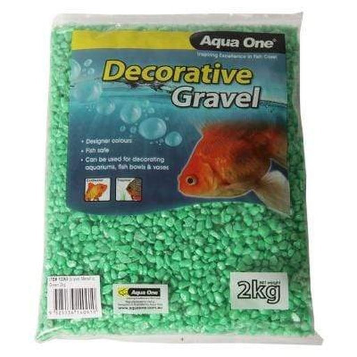 Aqua One Gravel Metallic Green 2kg - Aquatic Supplies Australia