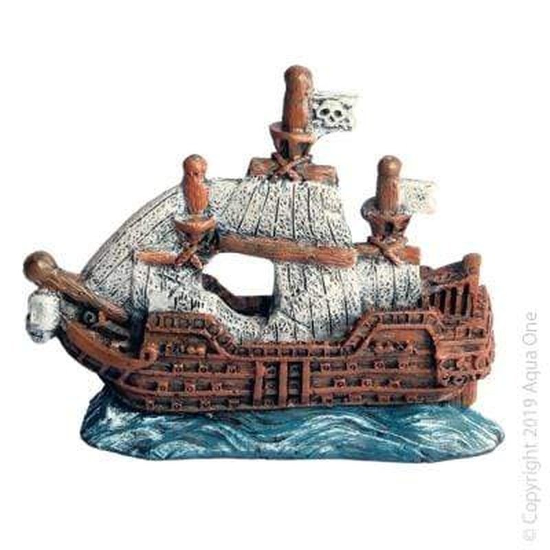 Aqua One Mini Pirate Ship 10.5 x 3 x 8.5 - Aquatic Supplies Australia
