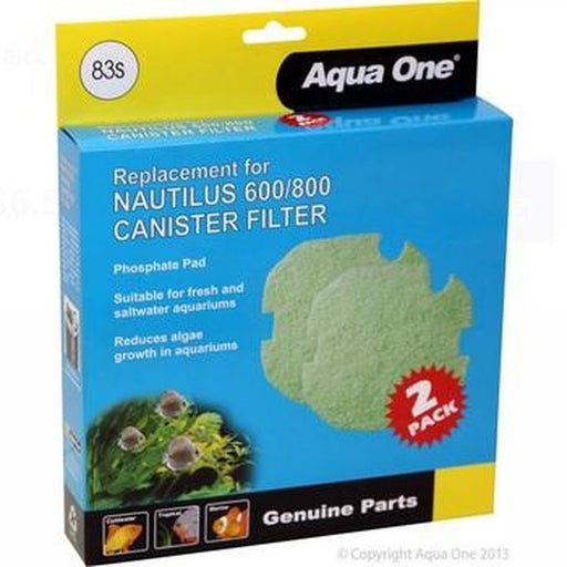 Aqua One Phosphate Sponge 2pk 83s - Nautilus 600/800 - 25083s - Aquatic Supplies Australia