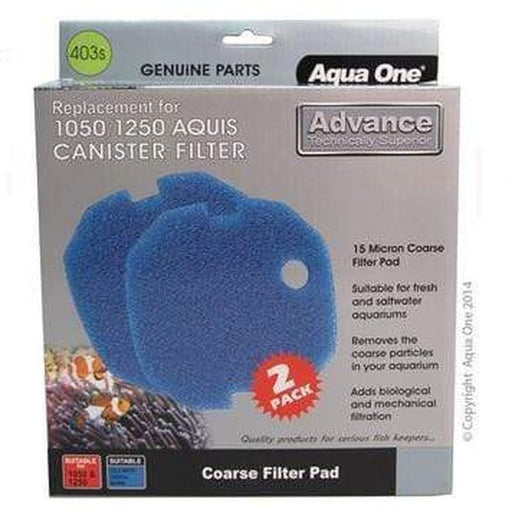 Aqua One Sponge 15ppi 2pk 403s - Aquis 1050/1250 - 25403s - Aquatic Supplies Australia