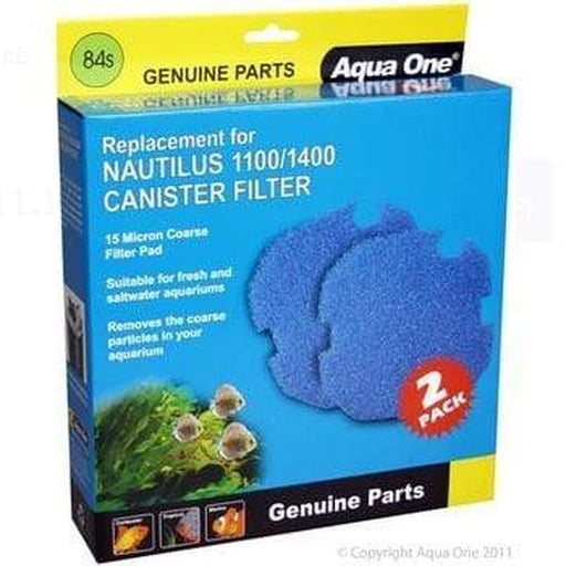Aqua One Sponge 15ppi 2pk 84s - Nautilus 1100/1400, Brilliance 100/120/150 - 25084s - Aquatic Supplies Australia