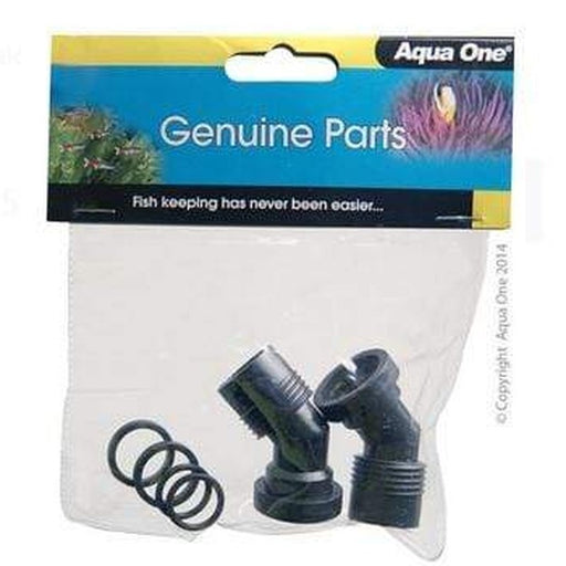 Aqua One Tap Connector Elbow 2pk - Aquis 1000 1200 1050 1250 VA650 750 - 10769n - Aquatic Supplies Australia