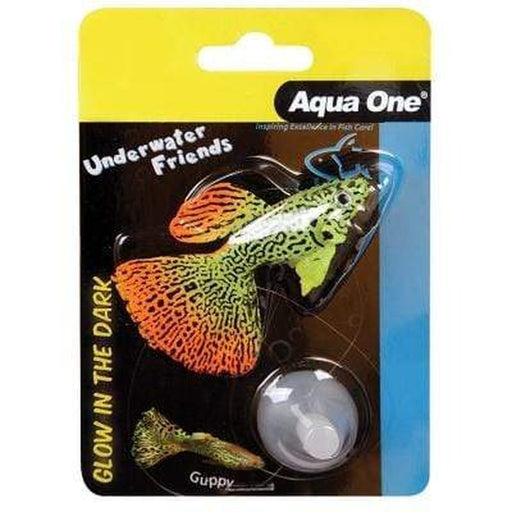Aqua One Underwater Friends Guppy Fish Float Glow In Dark - Aquatic Supplies Australia