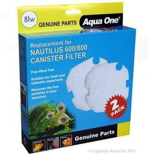 Aqua One Wool 2pk 81w - Nautilus 600/800, Brilliance 80 - 25081w - Aquatic Supplies Australia