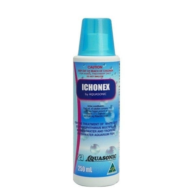 Aquasonic Ichonex - White Spot & Velvet Treatment (Freshwater - Copper Sulphate & Malachite Green) - Aquatic Supplies Australia